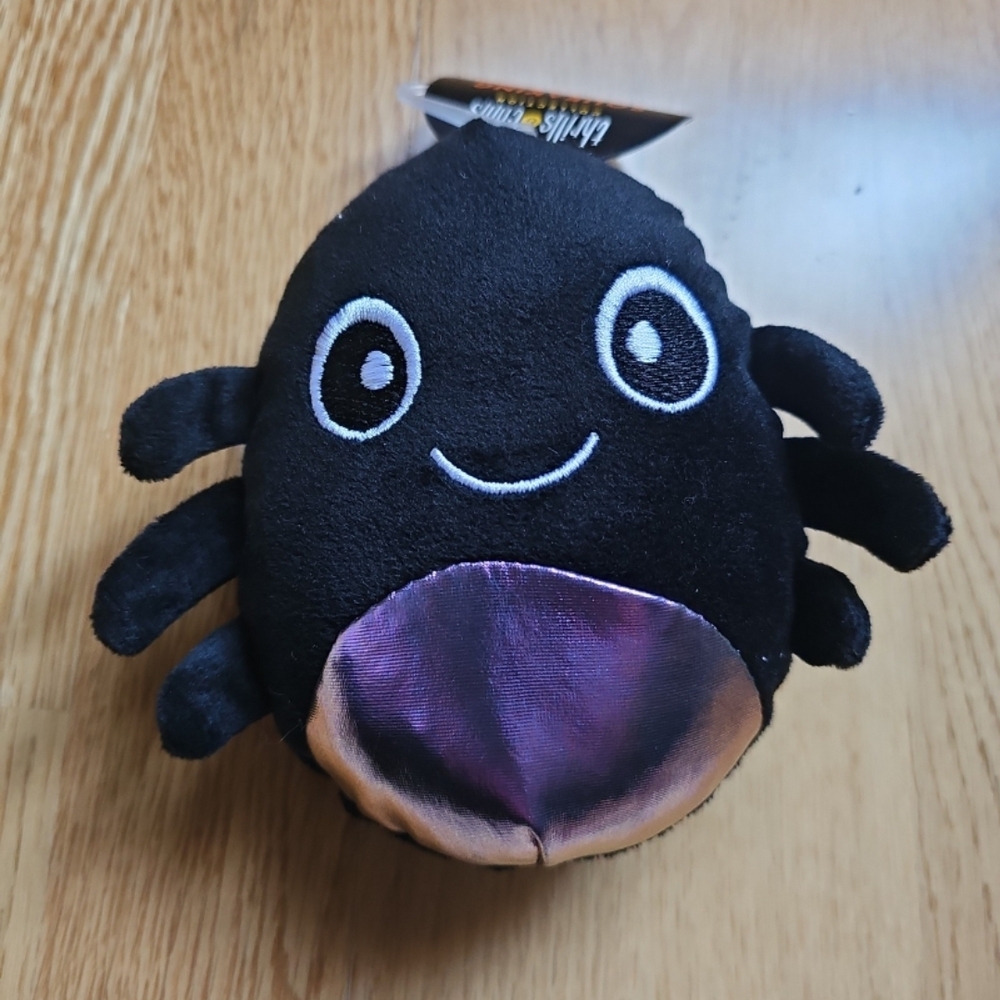 Petsmart Thrills and Chills Black and Purple Plush Spider Dog Toy NWT!